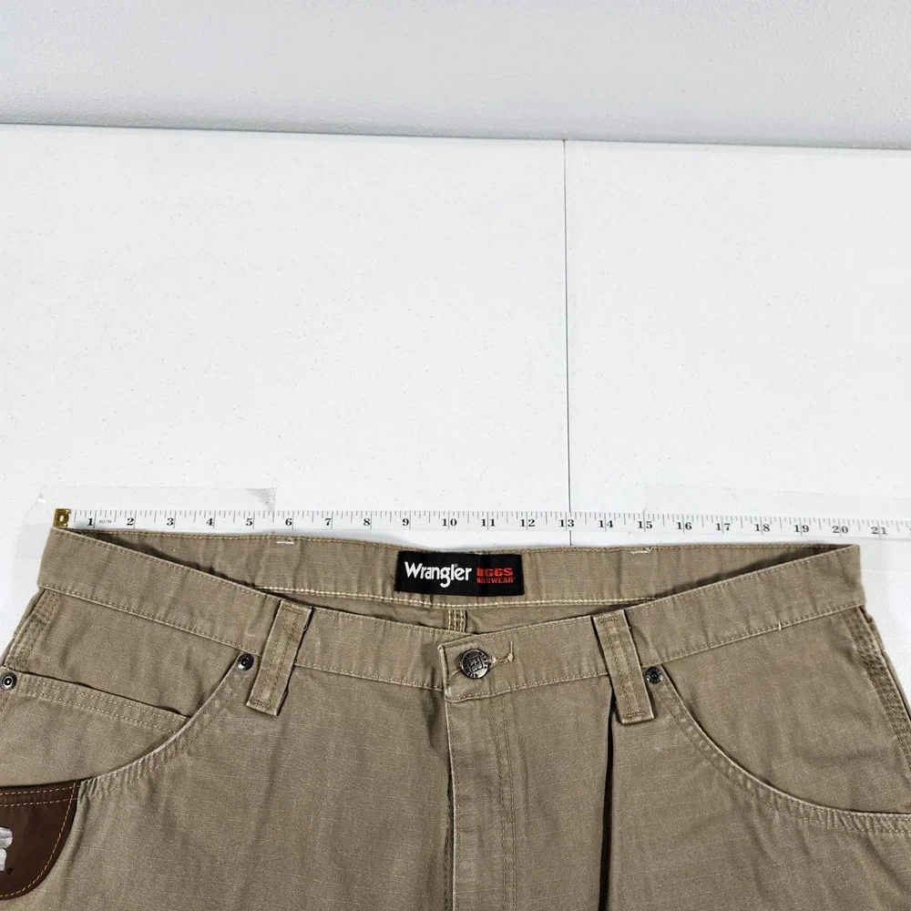 Wrangler Riggs Workwear Mens Tan‎ Ripstop Carpenter Shorts Utility Khaki 40